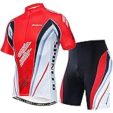 sponeed Bicycle Jersey for Men Cyclist Shirts and Shorts Set Short Sleeve Suits Padded Bike Pants