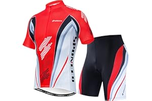 sponeed Bicycle Jersey for Men Cyclist Shirts and Shorts Set Short Sleeve Suits Padded Bike Pants