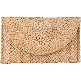 Fecialy Straw Clutch Purses Straw Purses for Women Envelope Woven Clutch Handbags Summer Beach Bags