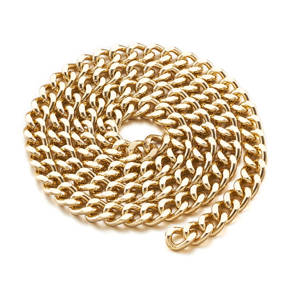 Beadthoven 6.56Ft Aluminium Curb Chains Light Gold Unwelded Metal Bracelets Necklaces Twist Link 16.5x13mm for Jewelry Making