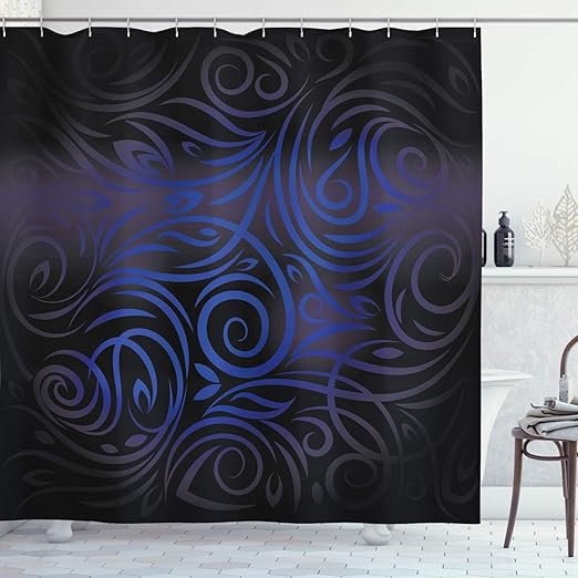 Amazon Com Ambesonne Dark Blue Shower Curtain Antique Victorian