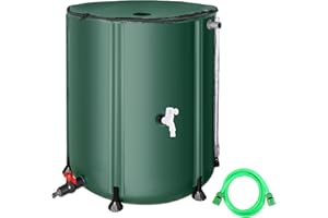 MATALDE Rain Barrel Water Collection System Anti-Collapse - 53 Gallon Portable Water Storage Tank,Rainwater Collect System Downspout, Water Catcher Container with Filter Two Spigots and Overflow Kit
