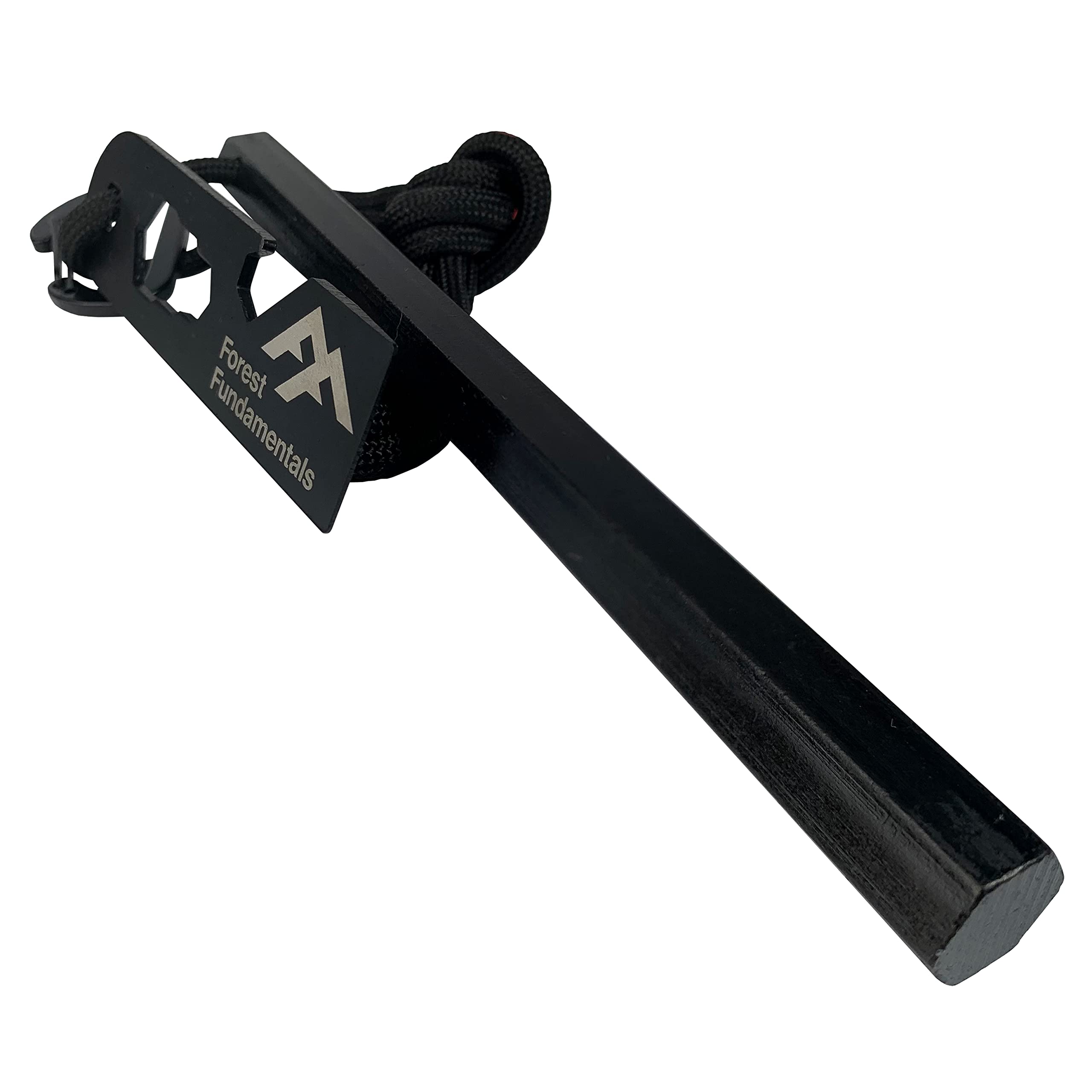 Forest Fundamentals™ XL Hive Fire Starter™ & Stealth Striker | Large Hexagonal Ferro Rod Fire Steel & Striker | 3" & 6" Lengths | Lanyard Hole & 550lb 'Survival Cord' Lanyard | 20,000+ Strikes