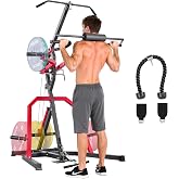 VEVOR Home Gym Equipment, Leverage Gym with 2:1 Ratio LAT Low Row System, Strength Training Machine for Squats Deadlifts Bench Press Bicep Curls, Home Gym Machine, Adjustable Full Body Workout Station