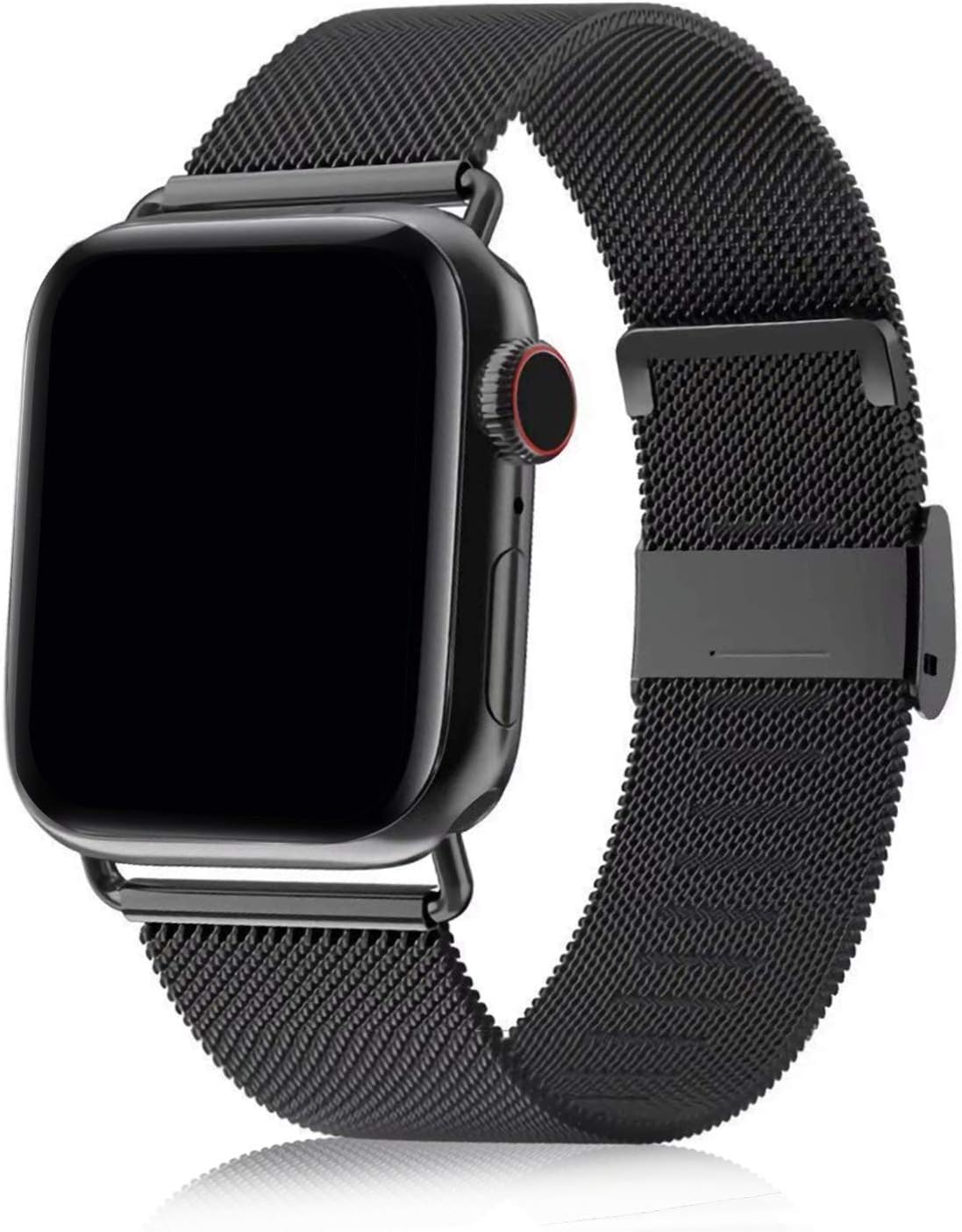 TTWEN Compatible with Apple Watch Strap 42mm 44mm, Replacement Band Stainless Steel Mesh Metal Adjustable Magnetic Sport Wristband Loop Compatible with Series 5/4/3/2/1