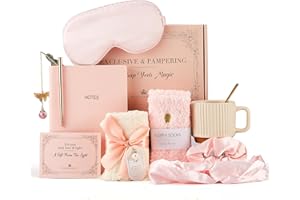 LuckyBundle Birthday Gifts for Women - Unique Relaxation Self Care Gifts for Women, Thinking of You Care Package for Mom, Sis