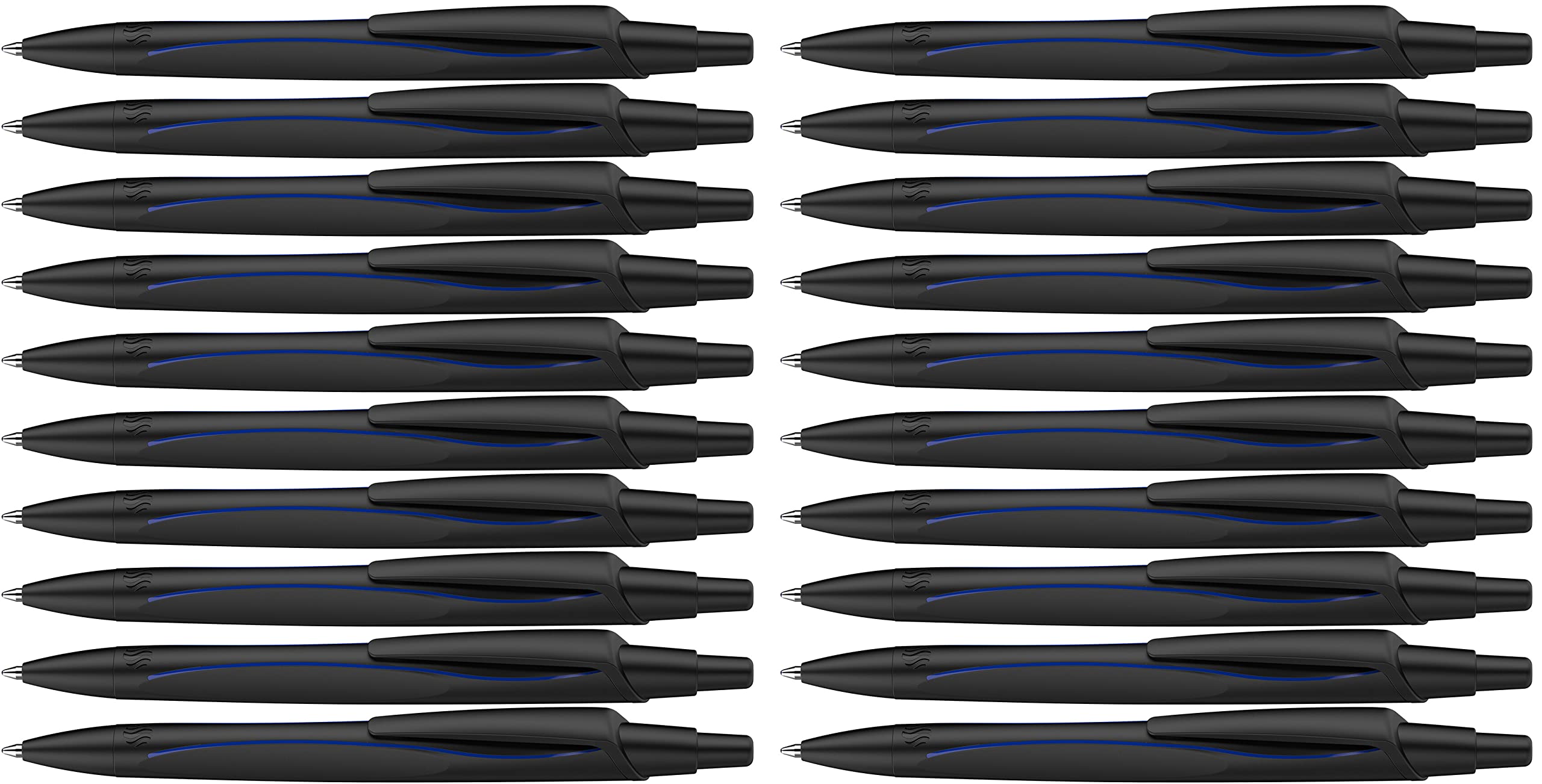 Schneider Reco Ballpoint Pen (Recycled Plastic, Awarded The Blue Angel), Ink Colour: Blue, Pack of 20