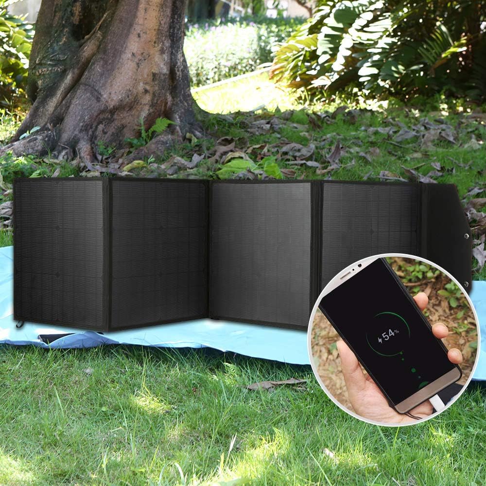Solar Panels Patio Lawn Garden Portable Foldable 80w Collapsible Solar Panel With 2 Usb Ports For Generator Phones Ritioneer Solar Panel Charger For Backpacking