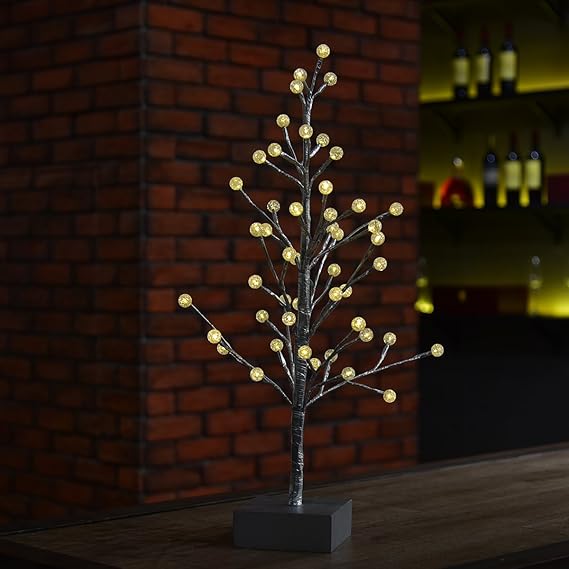 Christmas Light up Tree, 60cm Twig Tree with Led Lights, Battery Powered Light Tree for