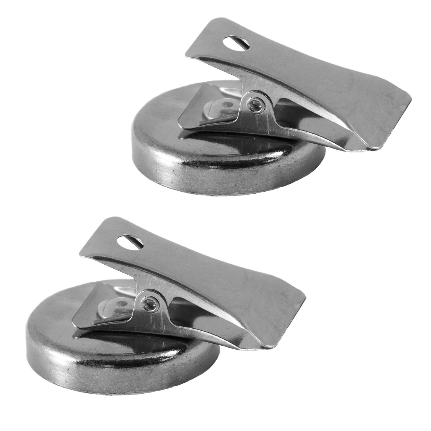 Magnetastico® | 2 strong magnetic clips | More than 2 kg holding force (vertical) | Magnetic hook clip for fridge, pin magnet board, whiteboard & office | Binder clip, magnetic clip for photos & notes