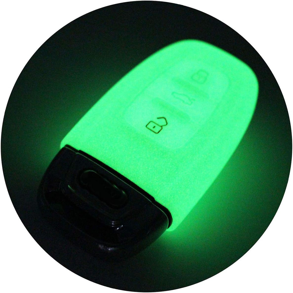 Finest-Folia Key Cover AC (Keyless Go Only) for 3 Buttons Car Key Silicone Cover, Glow-in-the-dark