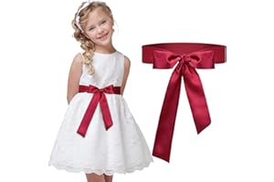 WHIPPY Sash Belt for Girls Dress Kids Long Waist Belts for Wedding Party 2'' Wide