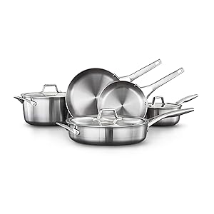 Calphalon 2029633 Premier Stainless Steel 8-Piece Cookware Set, Silver