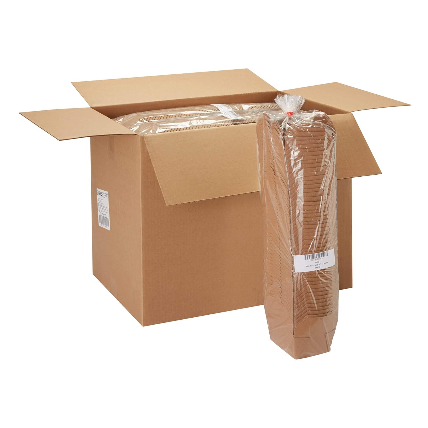 Dixie 26 oz. Reclosable Food Takeout Container by GP PRO (Georgia-Pacific), Kraft, 1TOC, 450 Count (50 Containers Per Sleeve, 9 Sleeves Per Case)