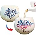 HOHCNA Heat Changing Sensitive Cherry Blossoms Tea Cup, Japanese Style Color Changing Ceramic Coffee Mug, Unique Magic Coffee Tea Cup for Gift Valentines (5 oz)