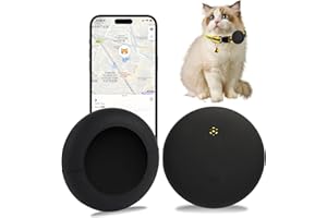 GBVP Pet Tracker for Cat, Smart Cat Location Tracker with Holder, MFi Certificated Tracking Device, No Monthly Fee, Works with Find My, Collar Not Included, Not GPS Tracker(iOS Only) (Black, Small)