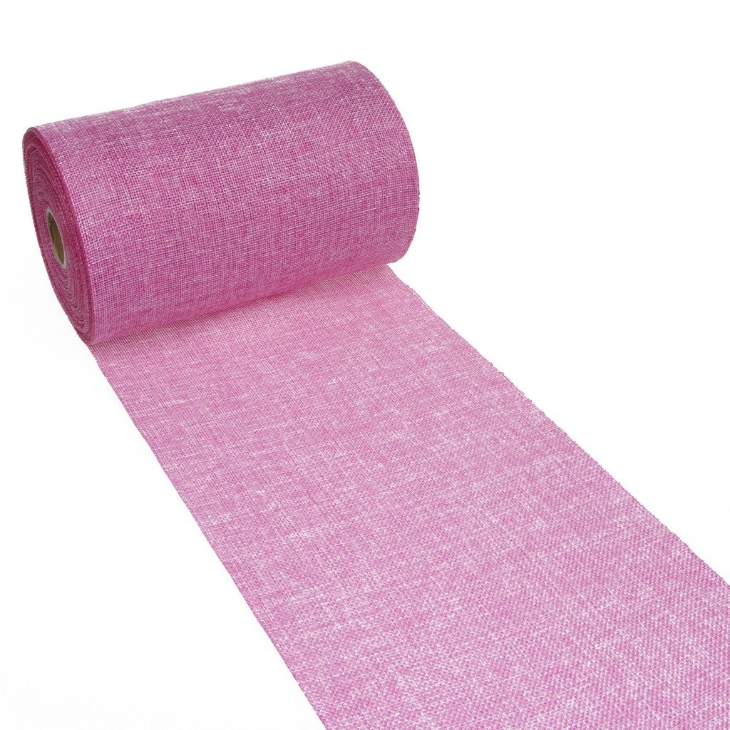 Deko As Shabby Chic table runner in linen look, polyester, odourless, pink, 20 cm x 5 m