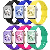 6 Pack Sport Bands Compatible with Apple Watch Band 38mm 40mm 41mm 42mm 44mm 45mm 49mm 46mm,Silicone Waterproof Strap for iWatch Apple Watch Series 11 10 9 Ultra 8 7 6 5 4 3 2 1 SE Women Men