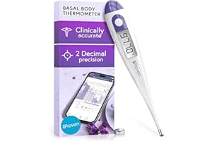 IPROVÈN Digital Basal Body Thermometer, 1/100th Degree High Precision, Quick 60-Sec Reading, Memory Recall, Accurate BBT Thermometer for Natural Ovulation Tracking by iProven
