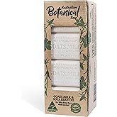 Australian Botanical Soap Goats Milk Bars, 6.6 oz Each, Pack of 8, Triple Milled with Soya Bean Oil & Organic African Shea Butter, Cleansing Bar Soap, Packaging May Vary
