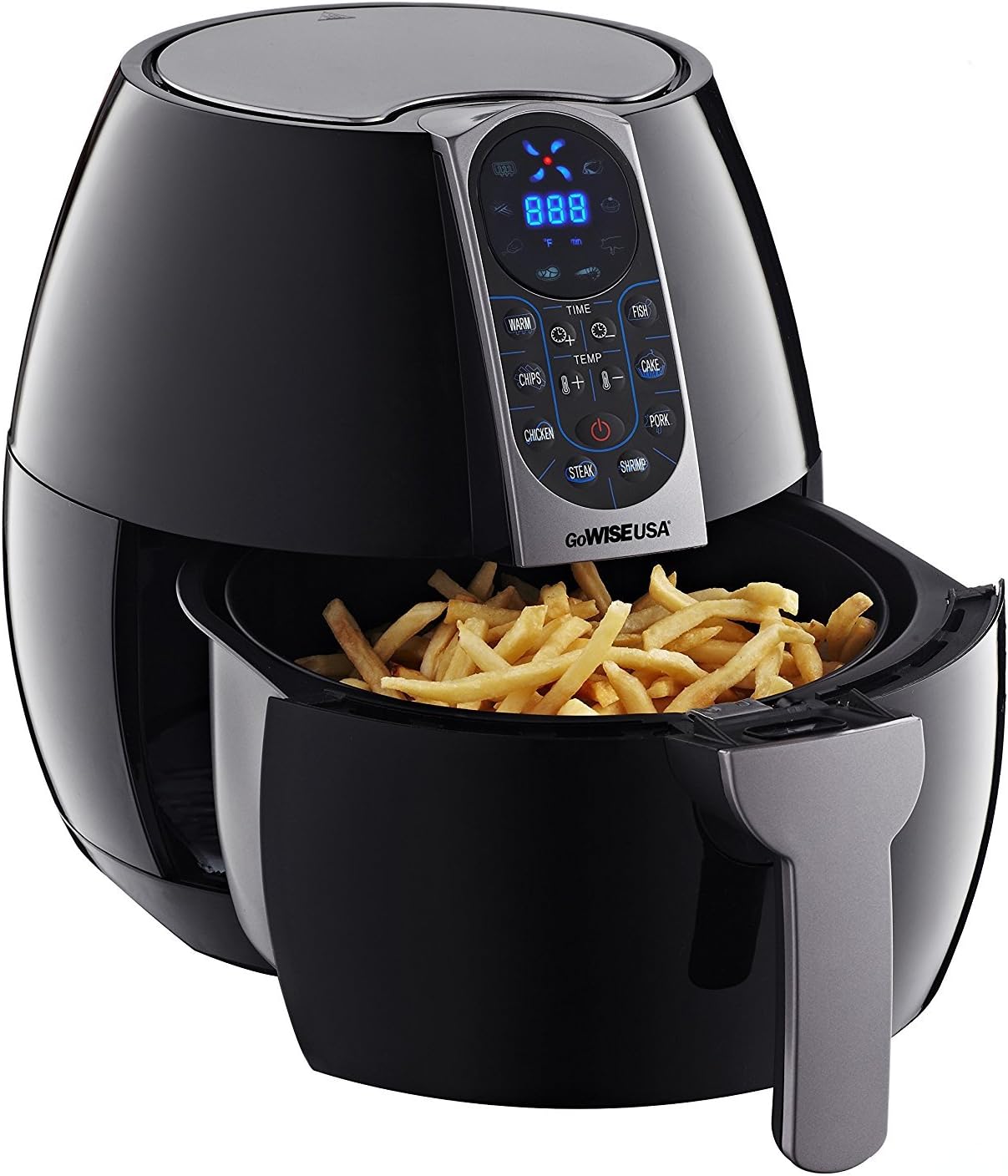 GoWISE USA 3.7-Quart Programmable Air Fryer with 8 Cook Presets, GW22638 - Black: Kitchen & Dining