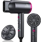 ANNE BETTY Ionic Hair Dryer with Diffuser, Powerful 1800W Blow Dryer for Women & Men, Fast-Drying Hair Dryer with Nozzle for Home, Salon, Travel