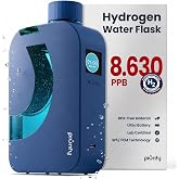 PIURIFY Flask Hydrogen Water Bottle | 8,630 PPB | 12 OZ | BPA-Free | Self-Cleaning | 5000 mAh Battery | USA Certified | SPE/PEM Technology | Blue
