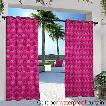 Amazon Com Loveeo Hot Pink Curtains For Bedroom Honeycomb