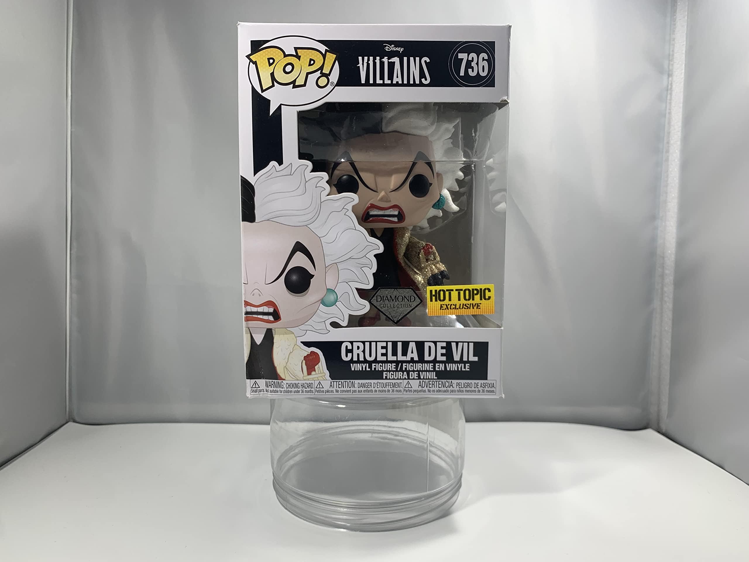 Disney Funko Pop Villains Cruella De Vil Vinyl Figure - Pop 736 - Diamond Collection Exclusive
