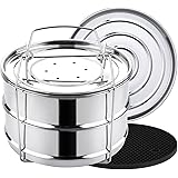 Aozita Stackable Steamer Insert Pans with Sling for Instant Pot Accessories 6/8 qt - Pot in Pot, Baking, Casseroles, Lasagna 
