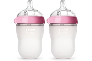 Comotomo Baby Bottle, Pink, 8 Ounce (2 Count)