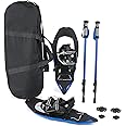 Goplus Snow Shoes for Men Women Youth Kids, Light Weight Aluminum Terrain Snowshoes with Anti-Shock Trekking Poles and Carryi