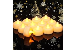 Raycare 24Pcs Flameless Flickering Tea Lights Candles Battery Powered, 200+Hour Electric Tealights Candles, for Votive, Halloween, Diwali, Christmas, Wedding Centerpiece Table Decor (24Pcs)