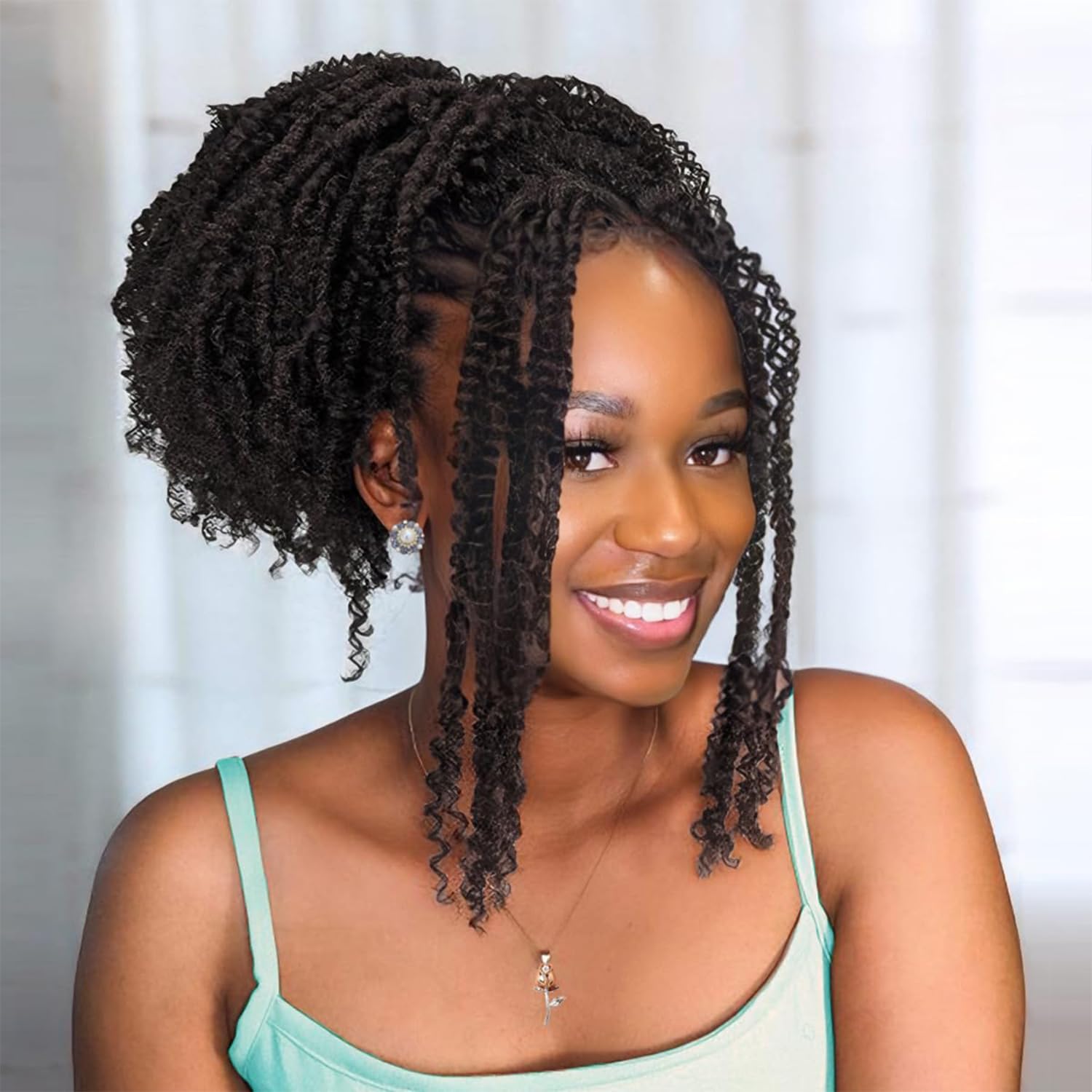 Mscat 8 Inch 9Packs Micro Passion Twist Mini Senegalese Twist Crochet Braids Pre-looped Brown Mini Crochet Hair Extensions 4# โ image 1
