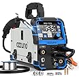 AZZUNO Aluminum MIG Welder 155A, 110V/220V Dual Vlotage 5 in 1 Gas MAG/Aluminum MIG/Gasless Flux Core MIG Welder/Stick/Lift TIG Welding Machine, Multiprocess Wire Feed Welder Machine