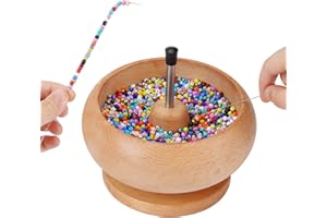 QUEENSDOWN Bead Spinner Large Size 6.5 × 6.5 × 6inch with Thrust Ball Bearing& Big Eye Beading Needle, Handmade String Beads 