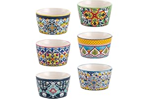 8 oz Ramekins Oven-Safe – Baking Cups for Creme Brulee, Puddings, Souffles, Custards, Ice Cream & Dips – Ceramic Single-Serve