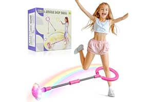 Flooyes Skip Ball for Kids, Ankle Ball Toy with Counter, Timer and Cal Calculator, Girl Birthday Gifts for Age 6 7 8 9 10+, R