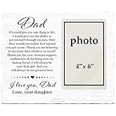 Zauly Dad Picture Frame, Sentimental Father Quote Gifts for Fathers Day Christmas Birthday, Dad Gifts from Daughter Photo Frame, 4 x 6 Inch Photo