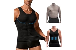 Skveyw Mens Mens Compression Vest Slimming Body Shaper, Undershirt Seamless Tight Shapewear Muscle Support Tank Tops Vests