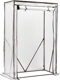 Sekey Foliengewächshaus, Gewächshaus klein, Tomatenhaus, Treibhaus mit Tür zum Aufrollen, Frühbeet, Tomatengewächshaus, Gemüse, Blumen, Obst, Garten, 100 x 50 x 150 cm, weiß