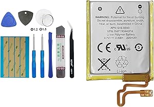 E-YIIVIIL 616-0640 616-0639 Replacement Battery Compatible with iPod Nano 7,iPod Nano 7th,iPod Nano 5th16G,A1446 with Toolkit