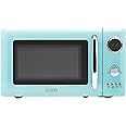 Haden 700 Watt 0.7 Cubic Foot Microwave Oven with Digital Controls, Defrost, and Instant Start Countertop Small Appliance, Turquoise/Chrome