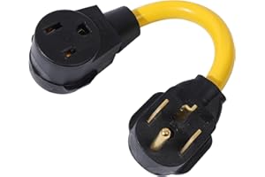 ONETAK NEMA 14-30P to 6-50R 240V 30 Amp 4 Prong Male Plug to 50 Amp 3 Prong Female Outlet Receptacle Generator Welder Dryer EV Charger Power Cord Adapter
