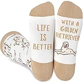 InnoBeta Golden Retriever Gifts for Women & Men, Gifts for Dog Mom Dog Dad on Birthday & Christmas, One Size Crew Socks