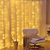 FANSIR 300LED Curtain Fairy Lights 3m x 3m USB Remote 8 Modes Warm White view 2