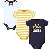 Hudson Baby Cotton Short Sleeve Bodysuits, 3 Pack Shirt