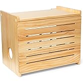 Wooden WiFi Router Storage Box - Deluxe Wall Mountable Decorative Modem Shelf Hider Cover with Cable Management System - Rustic Home Organization Solution for Routers Up to 11" Tall - Pine