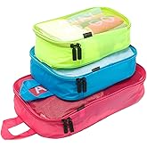 Miamica Packing Cube Set - 3-Piece Set, Red/Green/Blue