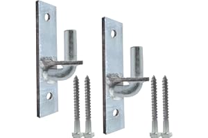 Jikacok Wall Mount Gate Hinge, Sturdy Fence Gate Hinges Fence Post Chain Link Gate Hinge. 2 Pack Sturdy Wall Mount Gate Hinges with 5/8 Hinge Pin